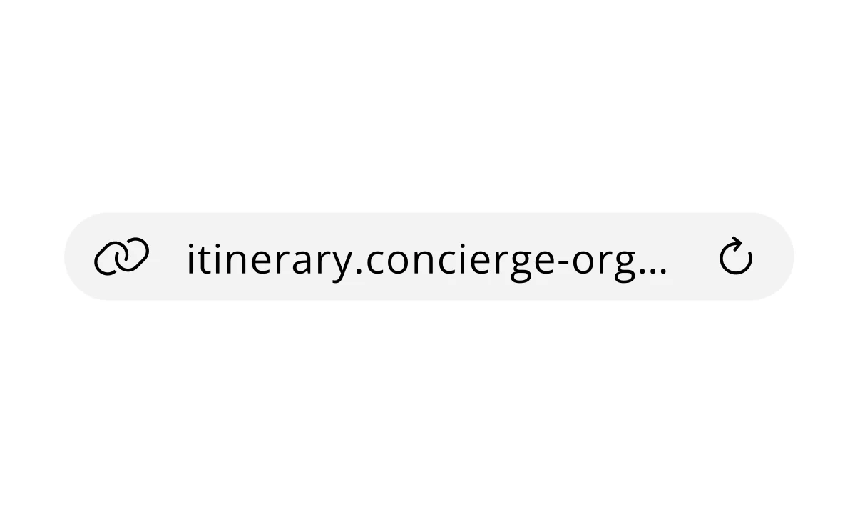 A link to a digital itinerary.