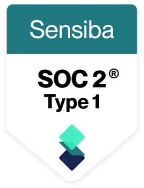 Sensiba SOC 2 Type 1 badge